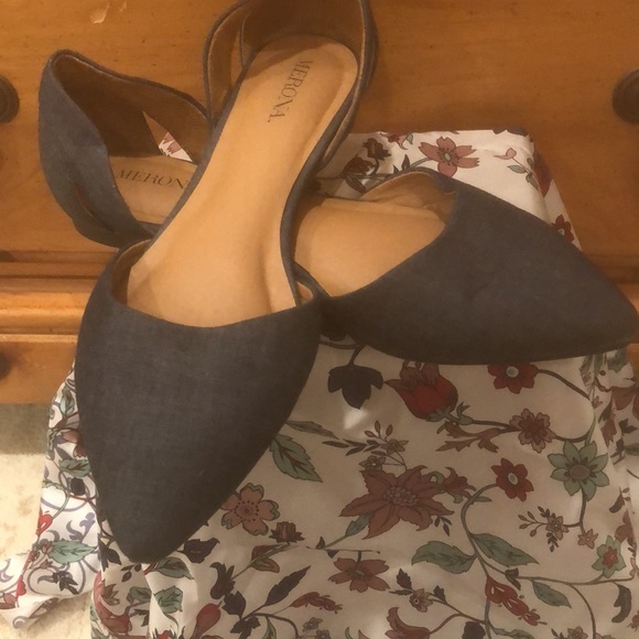 Denim navy blue flats size 6 - Picture 2 of 6